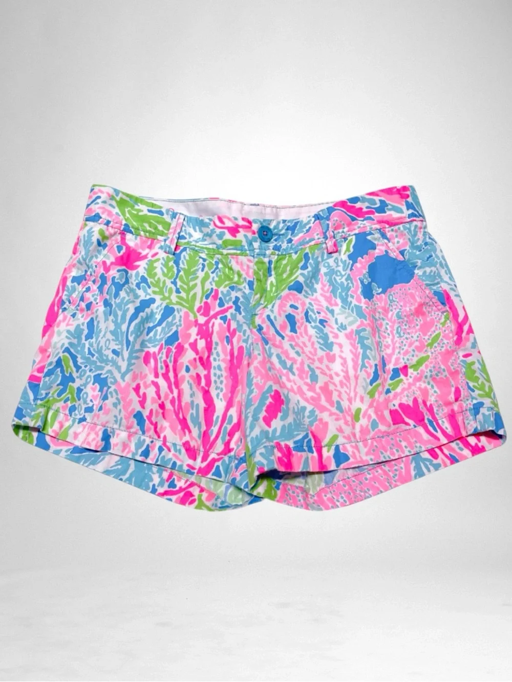 Lilly Pulitzer Lets Cha Cha Callahan Shorts Pink Blue Size 10 Rare